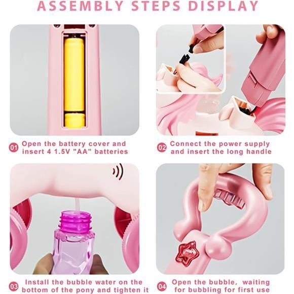 Bubble Machine Blower Lawn Maker Pink Mower Toy Portable Handheld for Girls - Picture 4 of 6